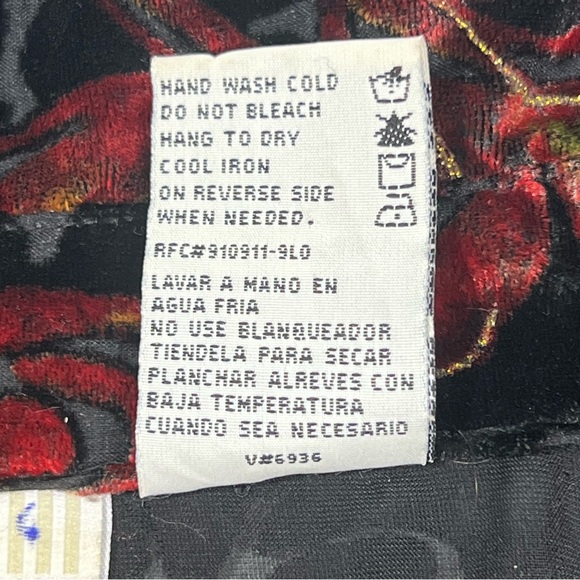 VTG Y2K White Stag Black Burnout Button-Down Shirt with Colorful Velour Patterns - Picture 5 of 9